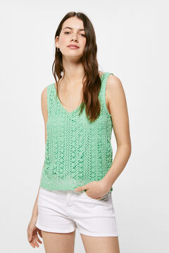 Springfield Camiseta Estructura Crochet verde