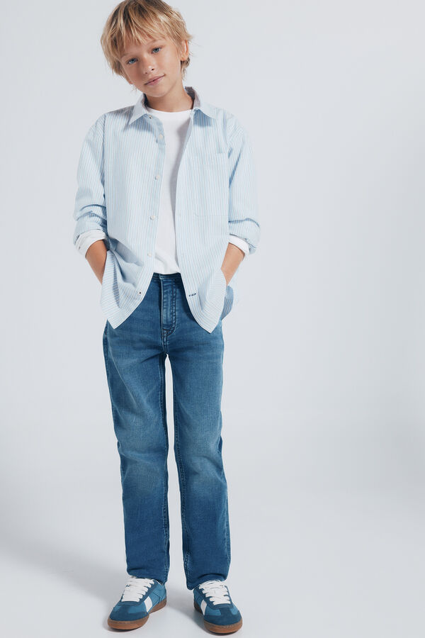 Springfield Kids Camisa raya fina azul ni&ntilde;o azul