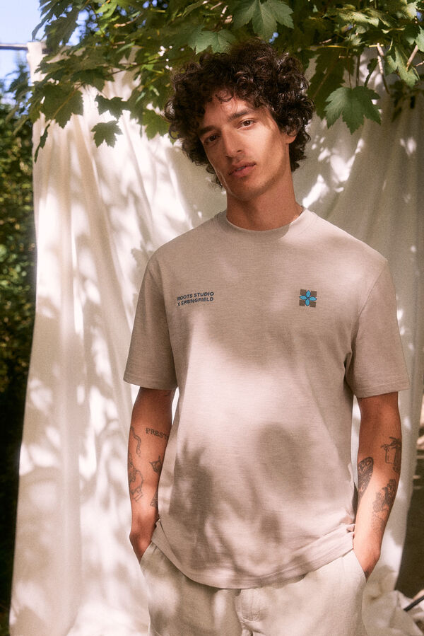 Springfield Camiseta parche "Roots Studio" nude