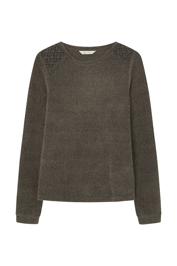 Springfield Camiseta chenilla crochet hombros marfil