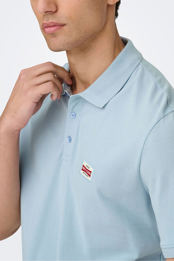 Only & Sons Polo com detalhe frontal azul