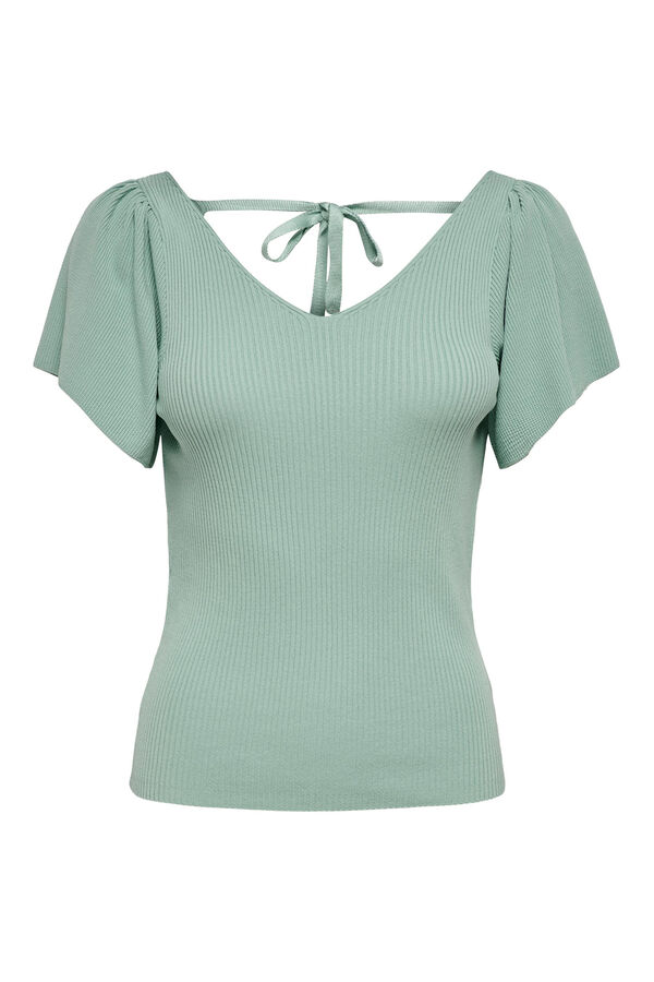 Only Top manga curta la&ccedil;o  verde