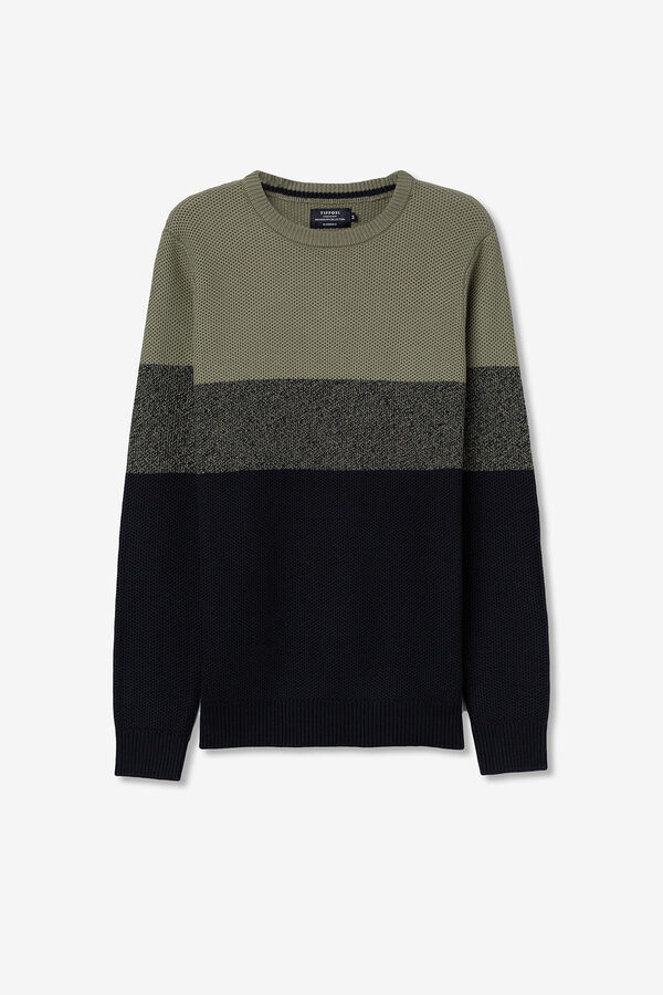 Tiffosi Camisola de malhas às riscas verde