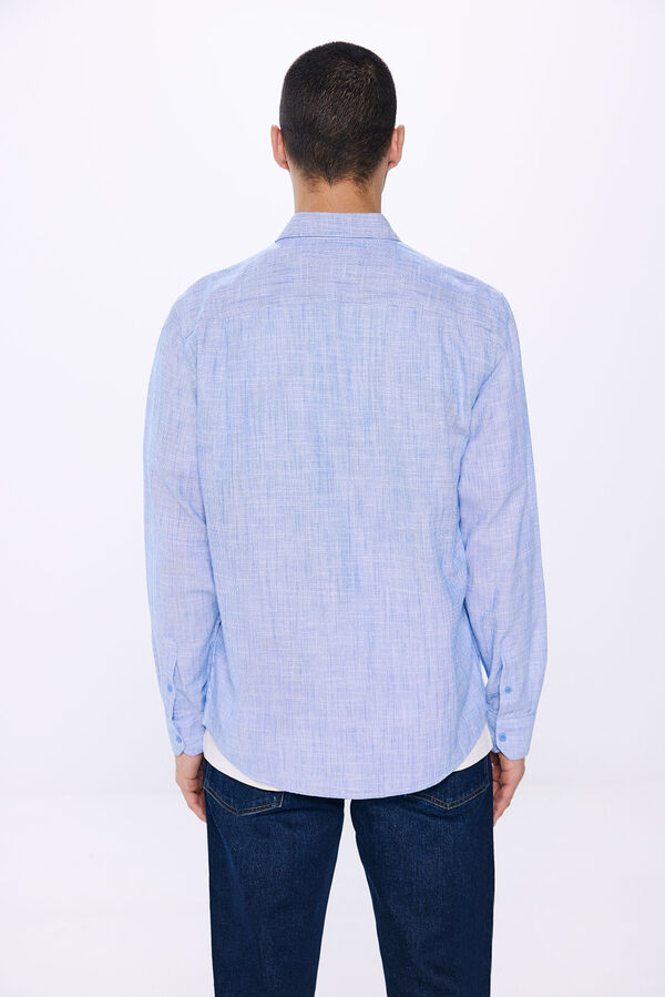 Springfield Camisa estructura bicolor azul