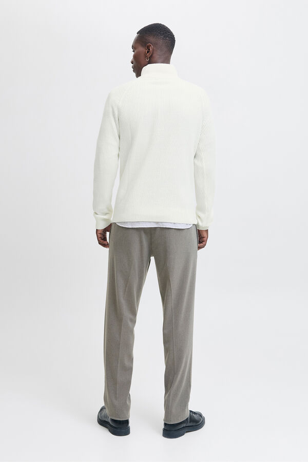 Jack & Jones Jersey cuello cremallera blanco