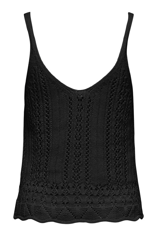 Only Camiseta tirantes de crochet negro