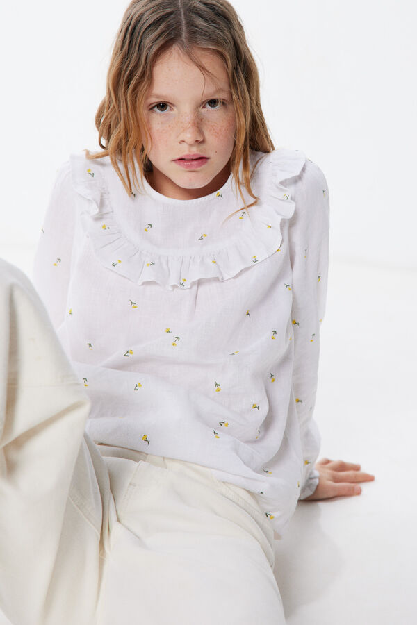 Springfield Kids Blusa de flores para menina branco