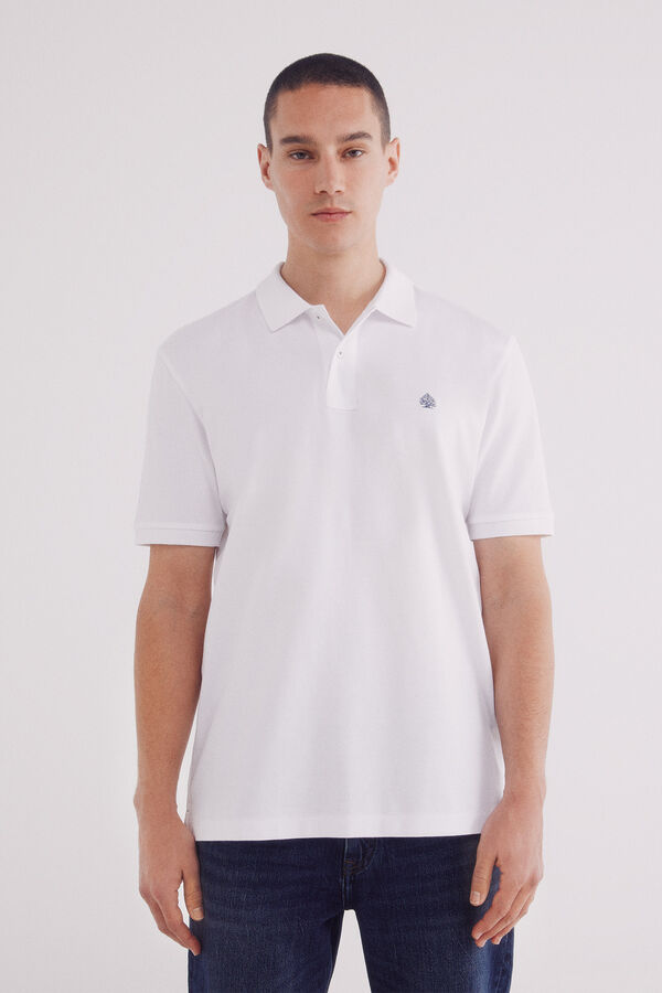 Springfield Polo piqu&eacute; b&aacute;sico regular fit branco