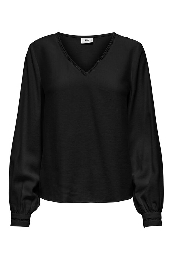 JDY Blusa manga larga bordada negro