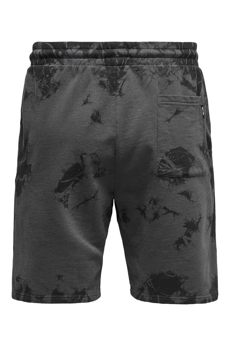 Springfield Pantalón deportivo corto tie dye negro
