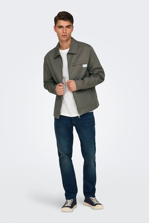 Only & Sons Chaqueta sarga marr&oacute;n