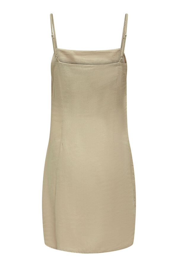 Only Vestido curto de linho bege