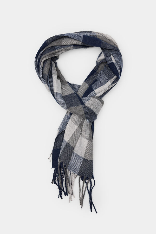 Springfield Cachecol maxi xadrez cinza e azul cinzento