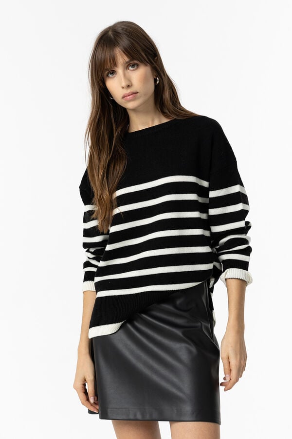 Tiffosi Su&eacute;ter Listrado preto