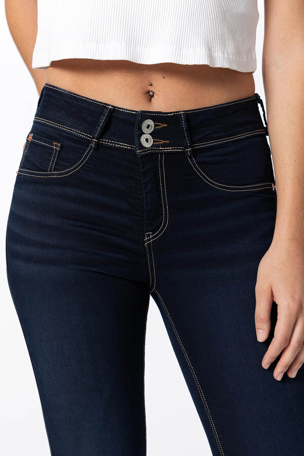 Tiffosi Jeans Skinny Tiro Alto azul
