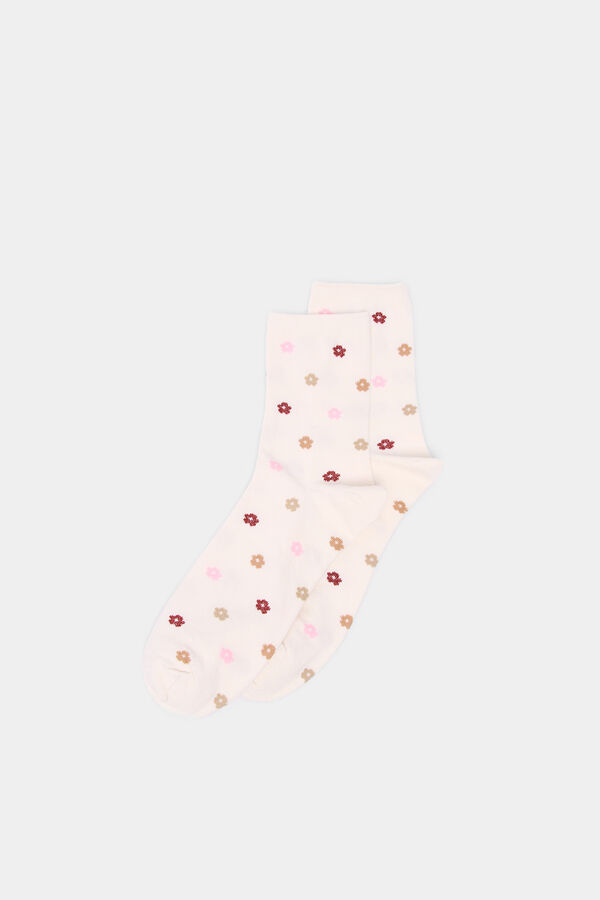 Springfield Meia longa flor retr&ocirc; estampado