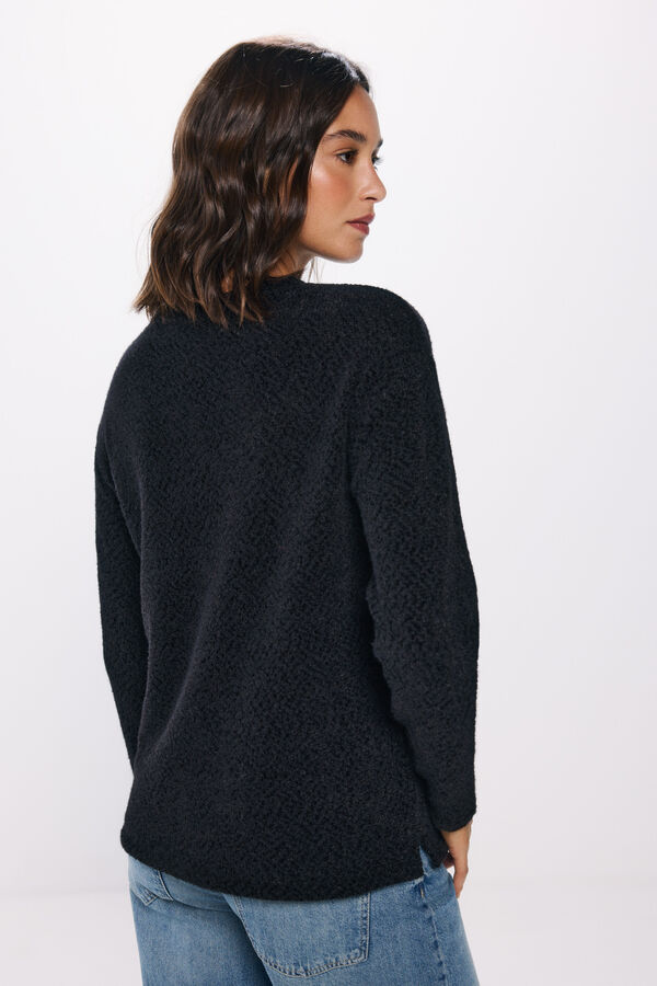 Springfield Camiseta chenille com lantejoulas preto