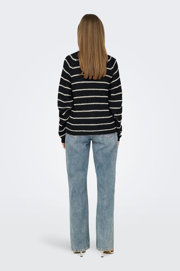 JDY Camisola &agrave;s riscas preto