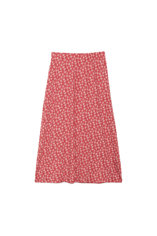 Inside Falda Midi Con Estampado rojo