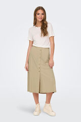 Only Falda midi botones beige