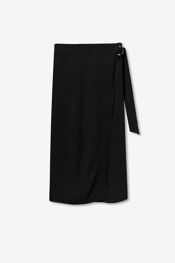 Tiffosi Falda midi de talle alto negro