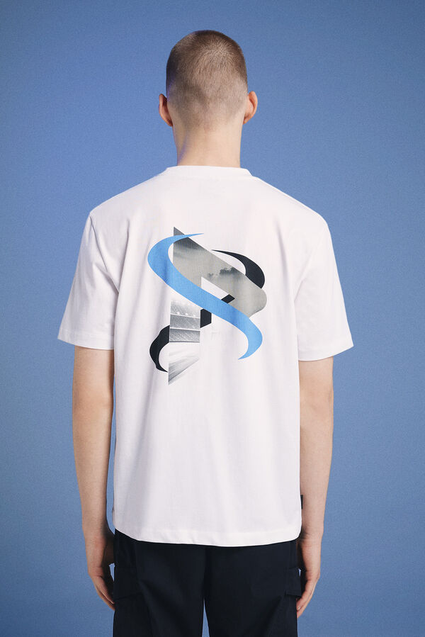 Springfield Camiseta Pedri x Springfield logo fotogr&aacute;fico blanco