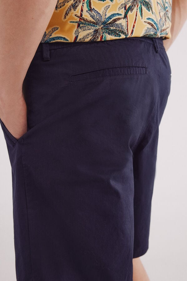 Springfield Bermuda popel&iacute;n comfort fit azul