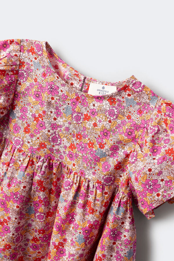 Springfield Kids Vestido flores menina rosa