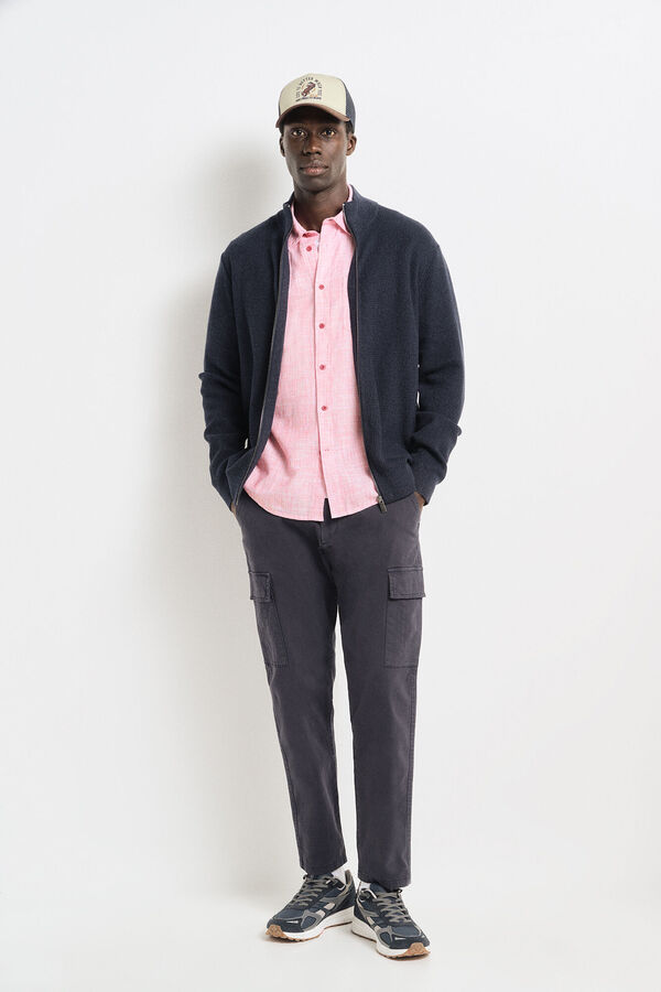 Springfield Casaco de malha fecho-&eacute;clair azul