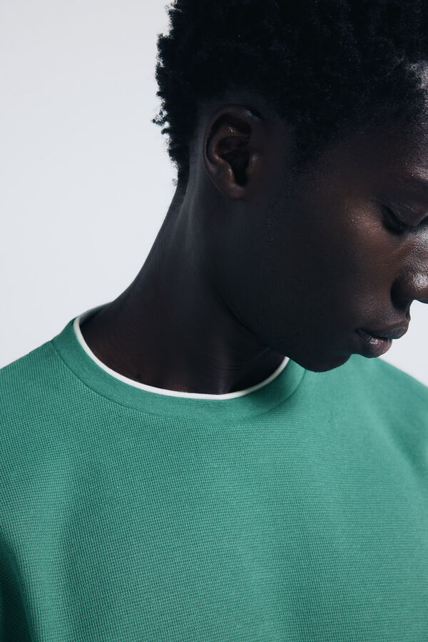 Springfield Camiseta doble mini waffle verde