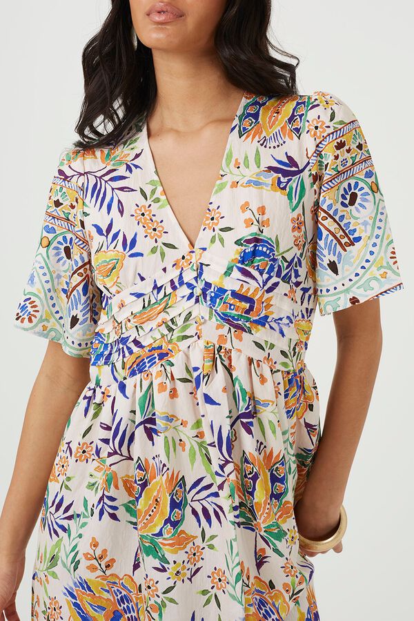 Brave Soul Vestido largo estampado blanco