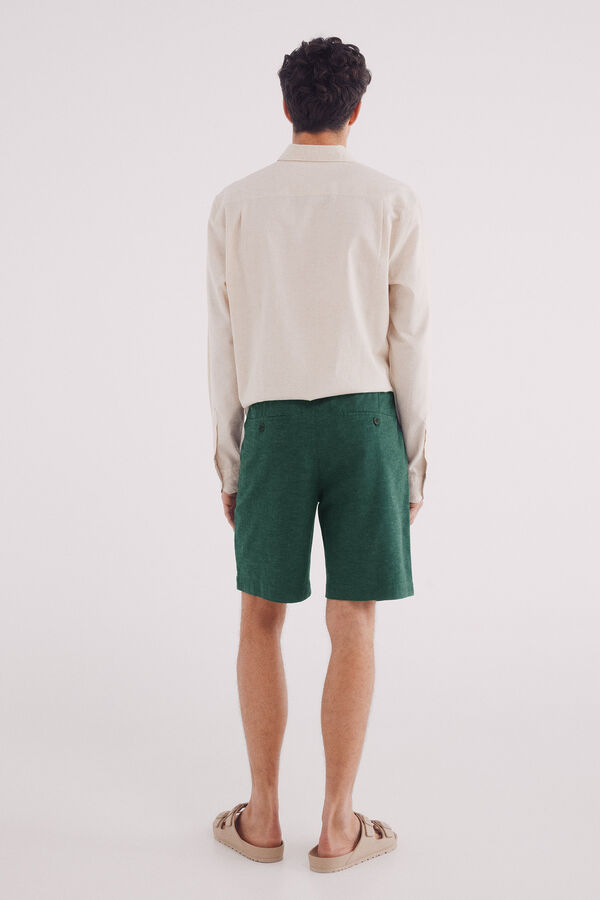 Springfield Bermuda lino slim fit verde