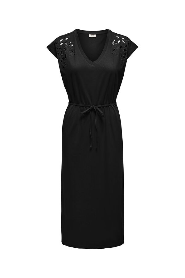 JDY Vestido midi escote V negro
