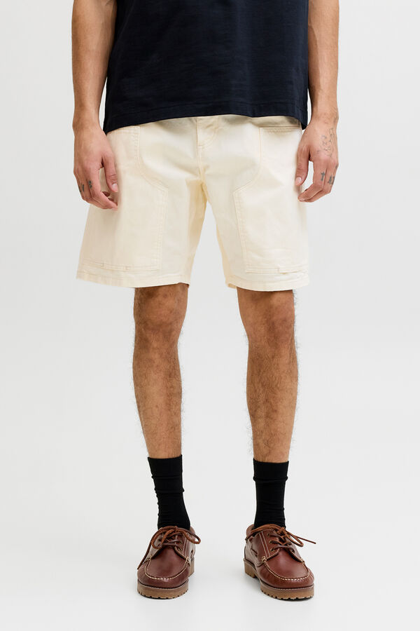Jack & Jones Bermuda relaxed de algod&oacute;n blanco