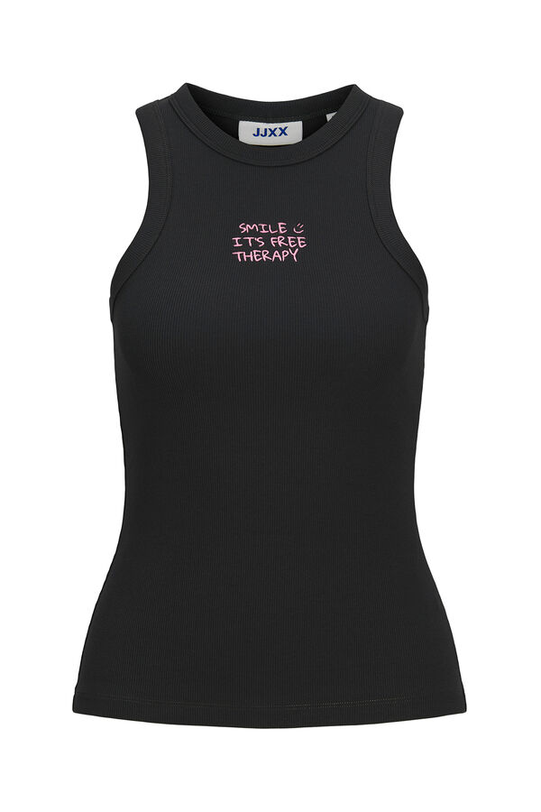 Jack & Jones Top com alças caneladas preto