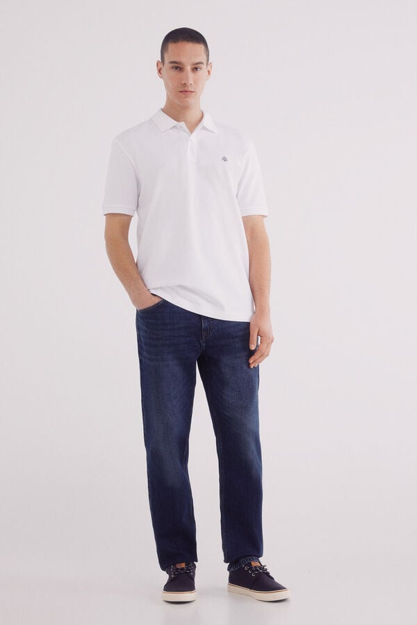 Springfield Polo piqu&eacute; b&aacute;sico regular fit branco
