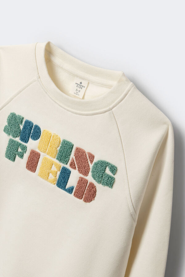 Springfield Kids Sudadera logo Springfield ni&ntilde;o marfil