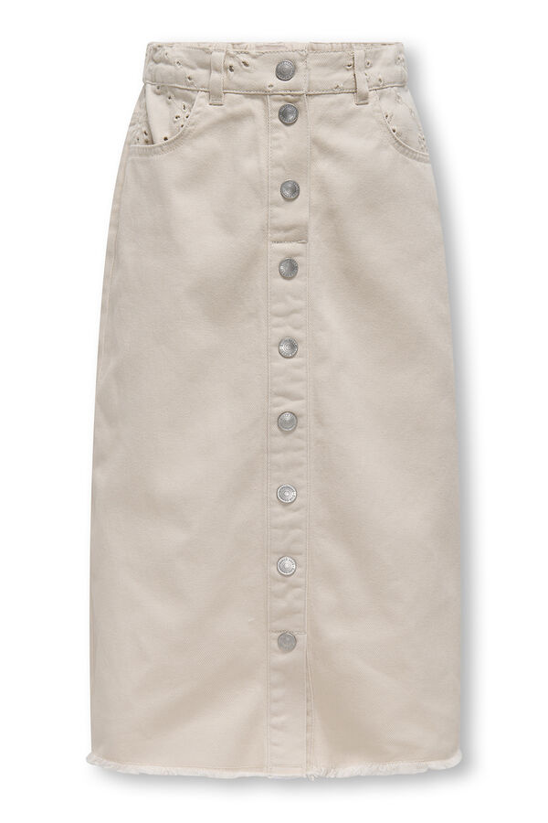 Only Girls Saia jeans de crochet para meninas cinzento