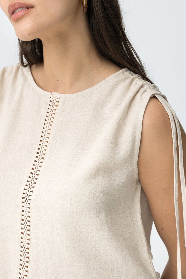 Tiffosi Top con lazos beige