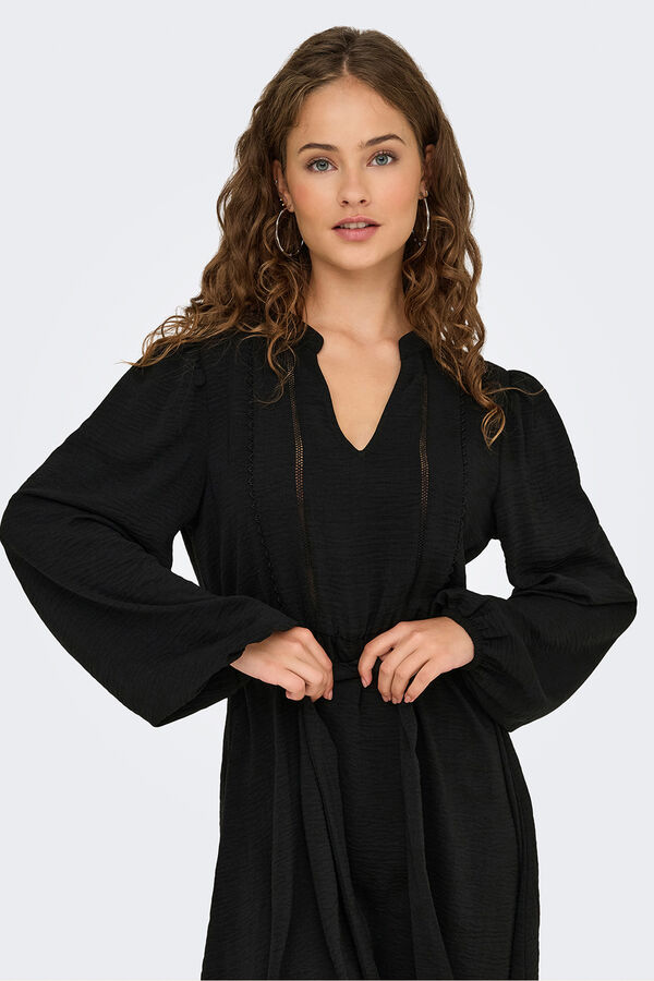 JDY Vestido curto esvoa&ccedil;ante preto