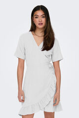 Only Vestido curto cruzado branco