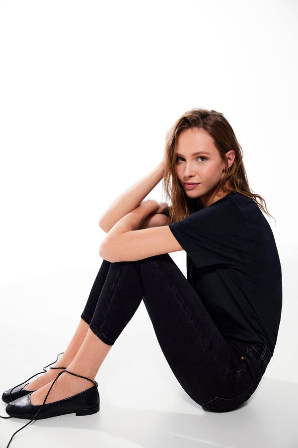 Springfield Jeans Slim Cropped negro