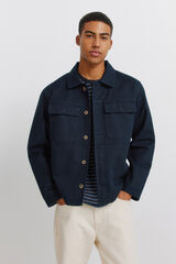Springfield Sobrecamisa overshirt fit em algod&atilde;o azul