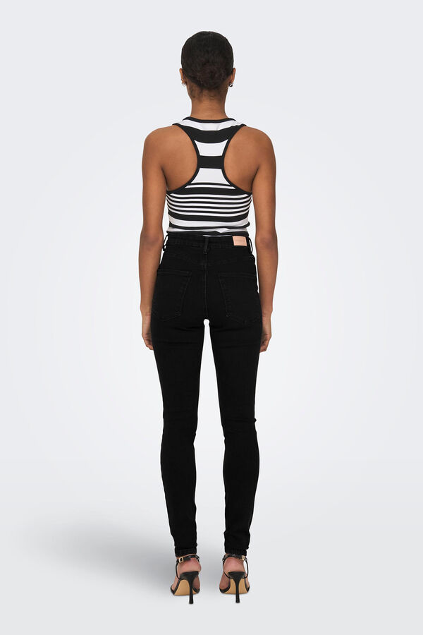 Only Jeans Skinny Tiro Alto negro