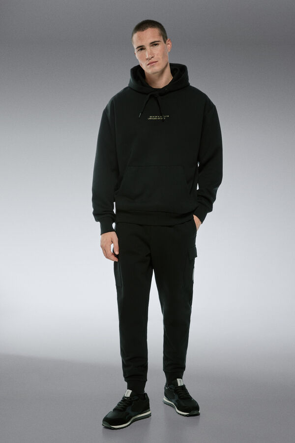 Springfield Sudadera capucha logo Pedri x Springfield negro