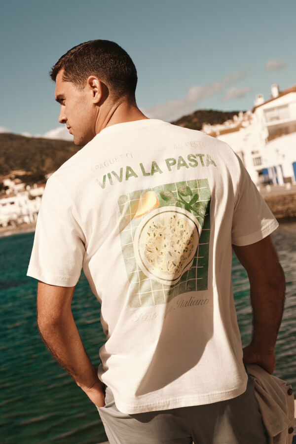 Springfield Camiseta viva la pasta marfil