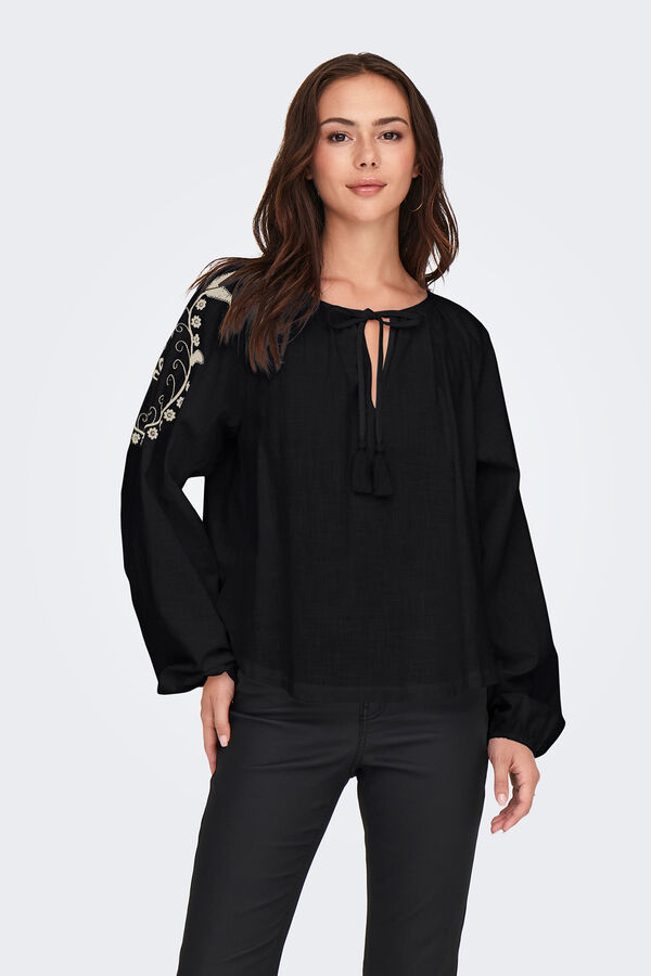 JDY Top de manga comprida  preto