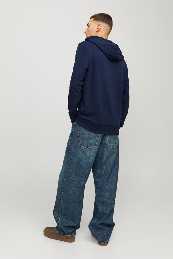 Jack & Jones Sweatshirt com capuz padr&atilde;o azul