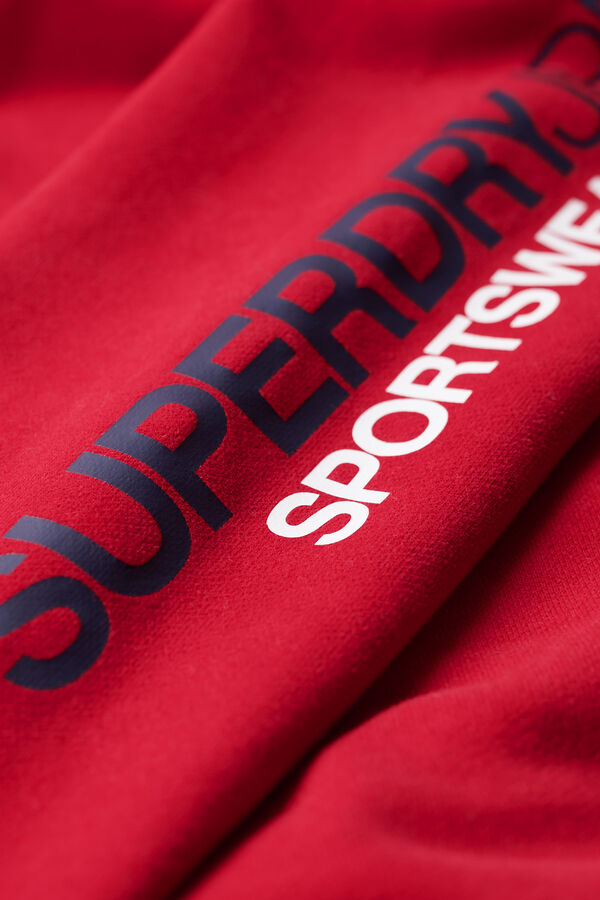 Springfield Sudadera suelta con capucha y logotipo Sportswear rojo