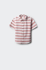 Springfield Kids Camisa listrada de riscas manga curta para menino borgonha